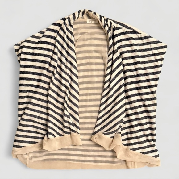 Weston Navy and Cream Striped Open Cardigan Size Small - Picture 3 of 6
